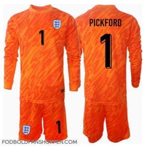 England Jordan Pickford #1 Målmand Hjemmebanetrøje Børn EM 2024 Langærmet (+ Korte bukser)